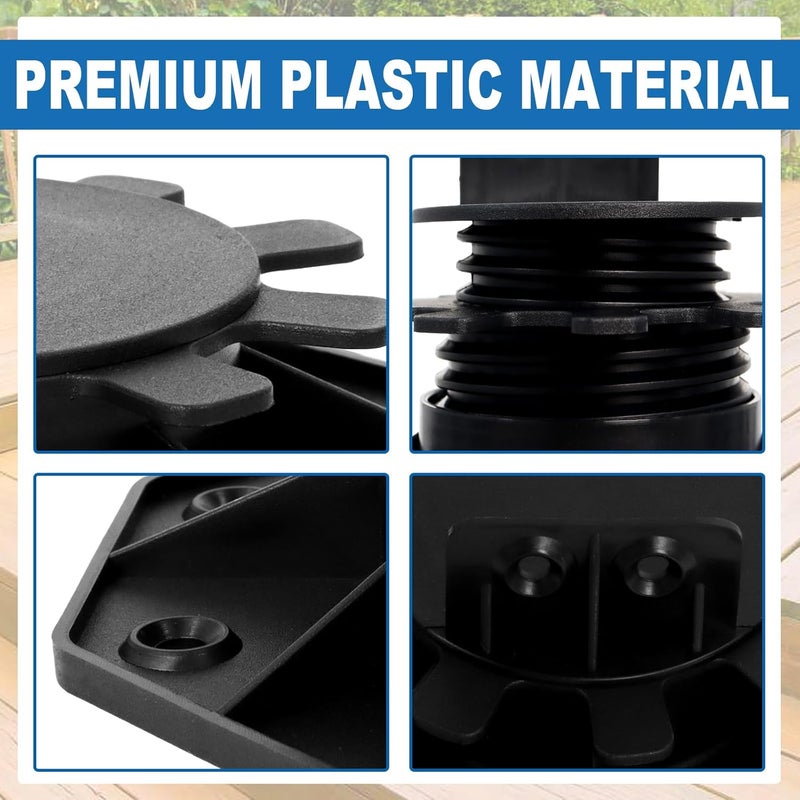 MCCKLE 12Pack Adjustable Deck Support Pedestal Paver, Deck Blocks Deck Foundation Base Support Height Adjustment Raising from 1-3/16" to 2-3/8" by - Image 4